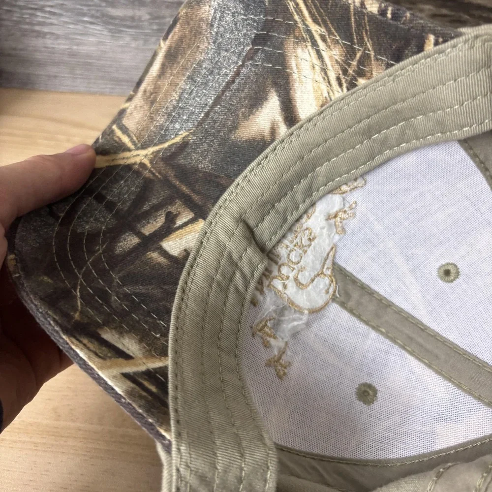 Ducks Unlimited‎ Hat Cap Strap Back Camouflage Embroidered DU Leader Camo Mens